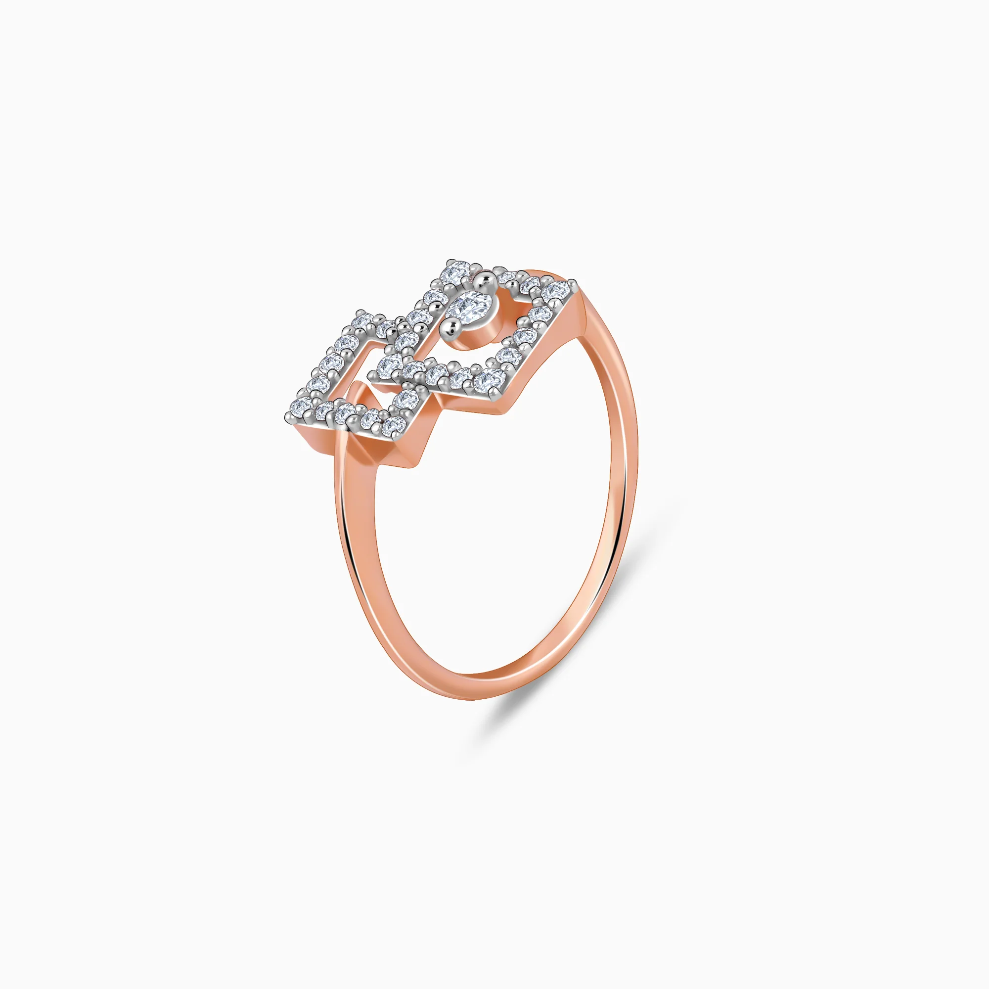 Rose Gold Fair and Square Lab Grown Diamond Ring - Image 4