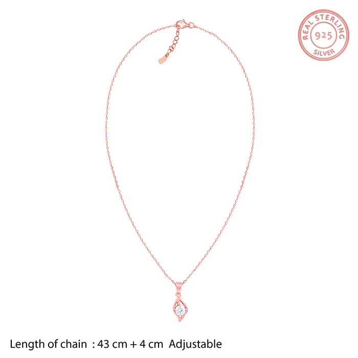 Rose Gold Falling Dew Pendant With Link Chain - Image 7