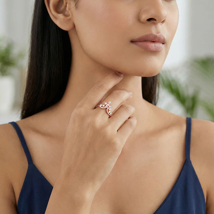 Rose Gold Falling Ring - Image 2