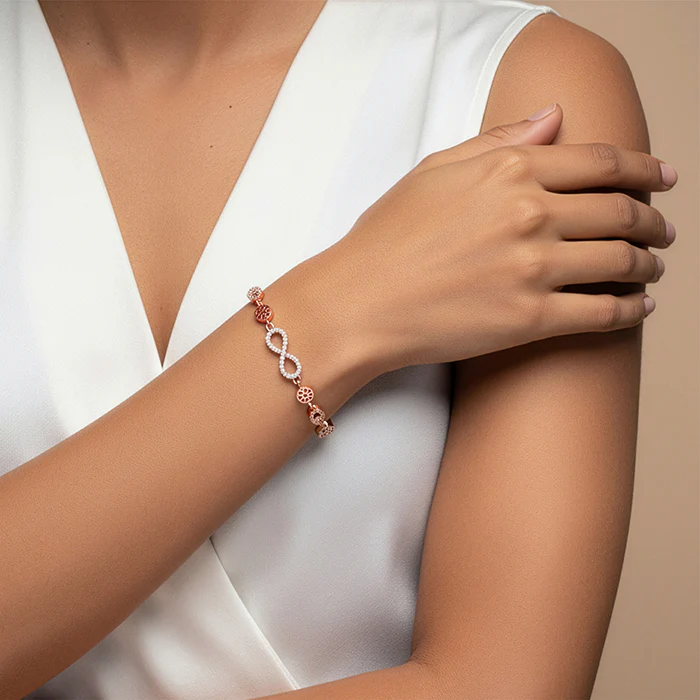 Rose Gold Forever Infinity Love Bracelet - Image 3