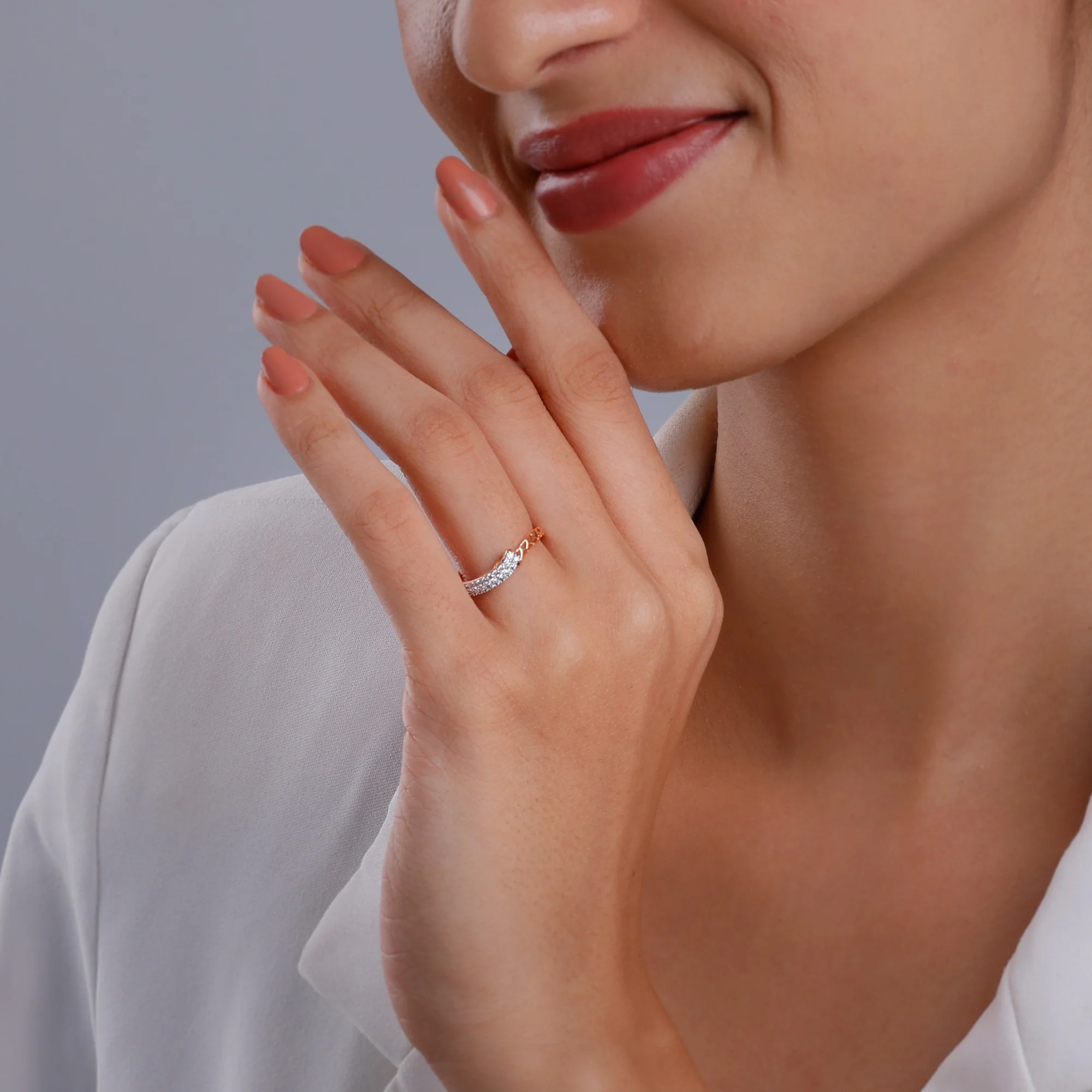 Rose Gold Flicker Diamond Ring - Image 3