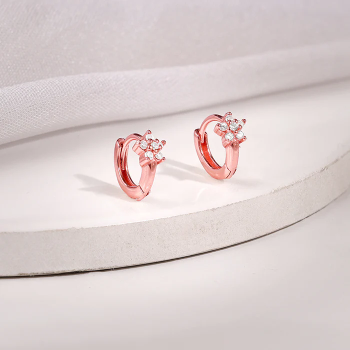Rose Gold Flora Hoop Ear Piercings - Image 2