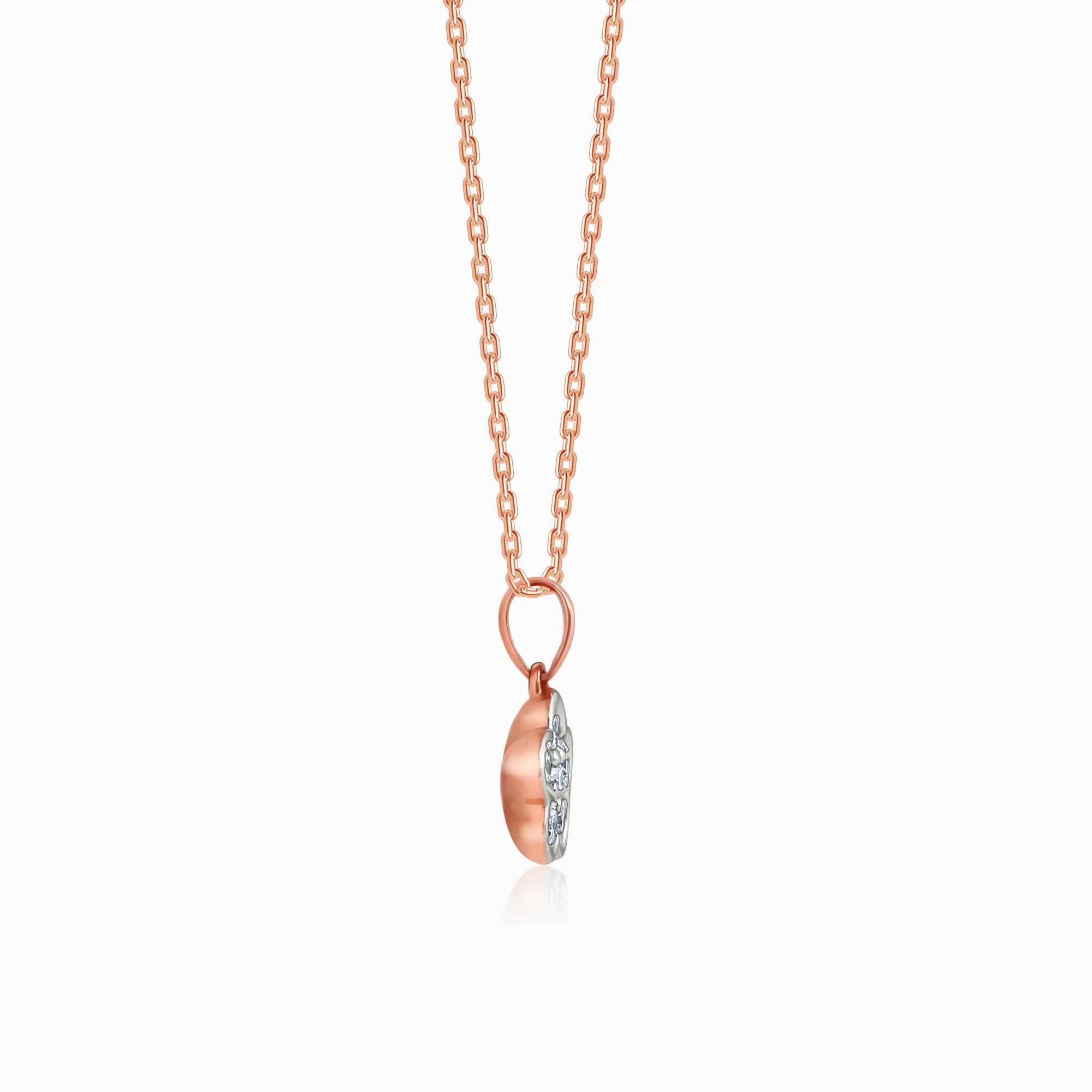 Rose Gold Floral Dazzle Lab Grown Diamond Pendant - Image 5