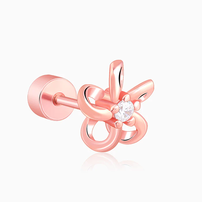 Rose Gold Floral Ear Piercings Set - Image 4