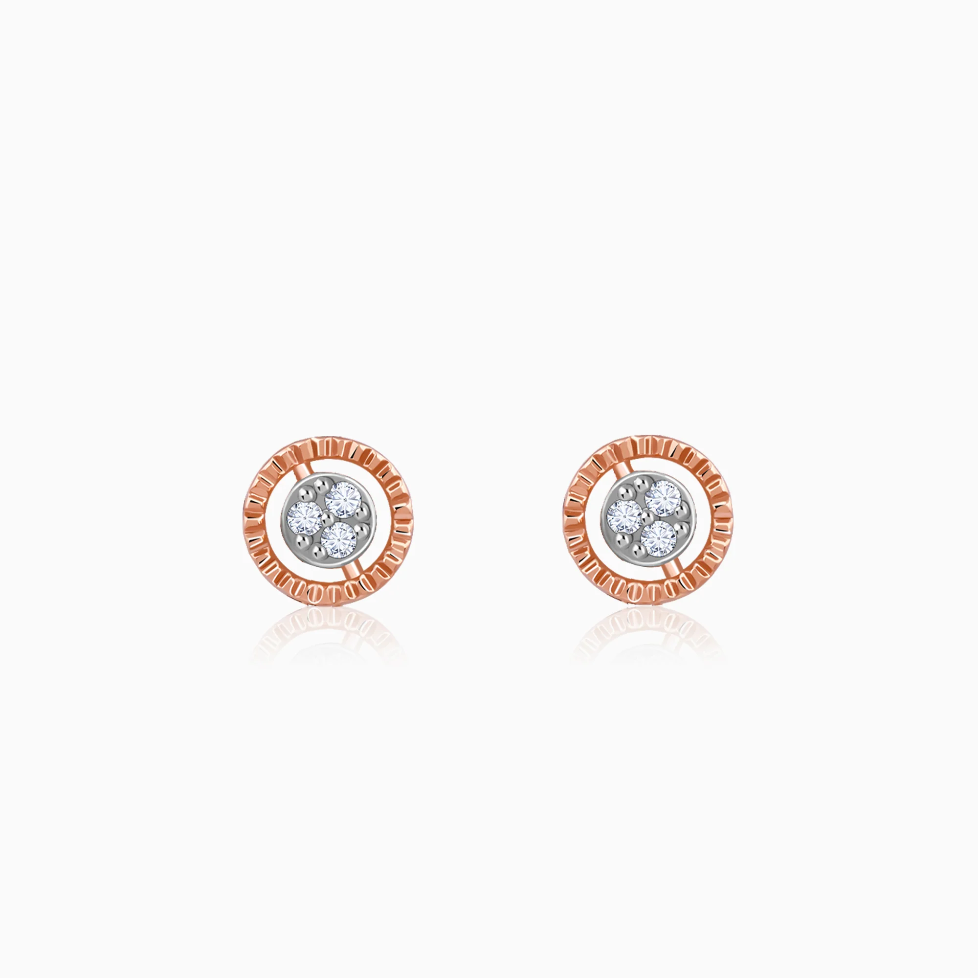 Rose Gold Floral Glam Lab Grown Diamond Earrings - Image 3
