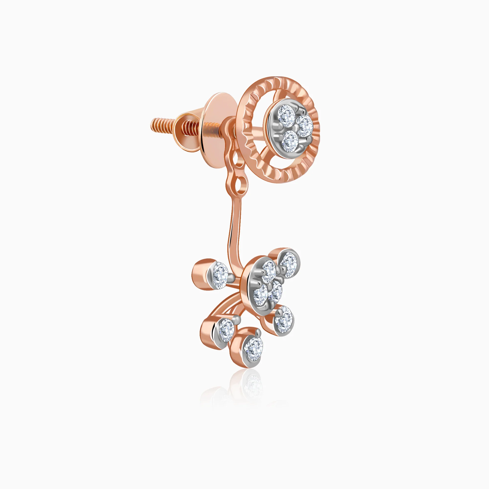 Rose Gold Floral Glam Lab Grown Diamond Earrings - Image 7