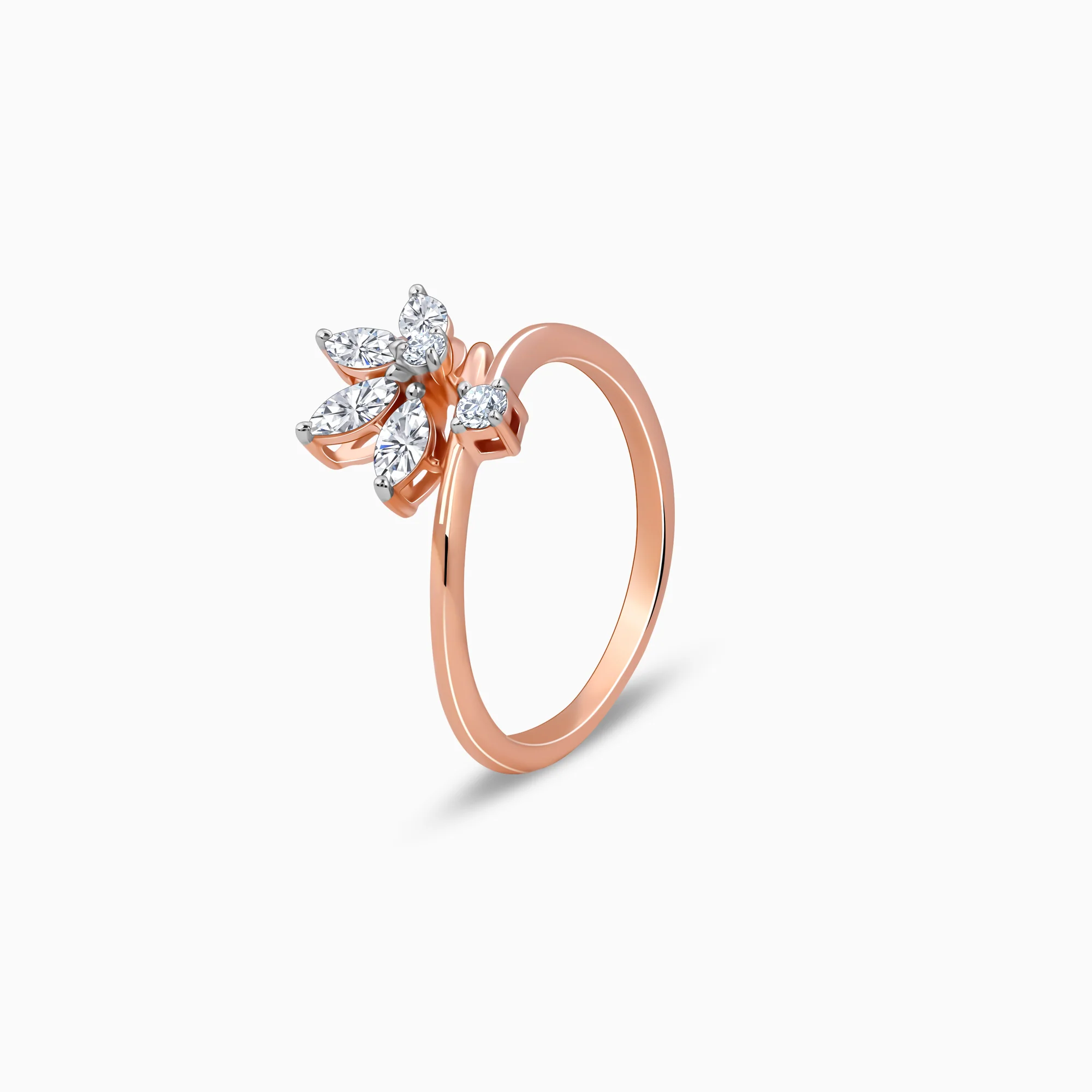 Rose Gold Floral Glam Lab Grown Diamond Ring - Image 4