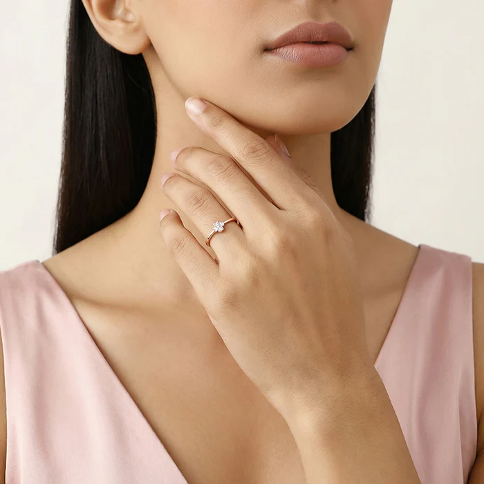 Rose Gold Floral Vows Ring - Image 3
