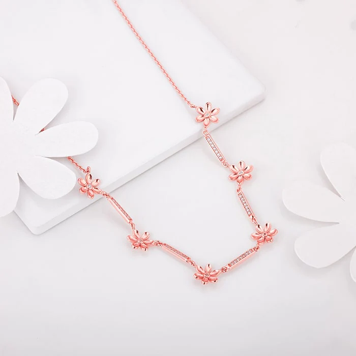Rose Gold Flowery Bliss Necklace - Image 2