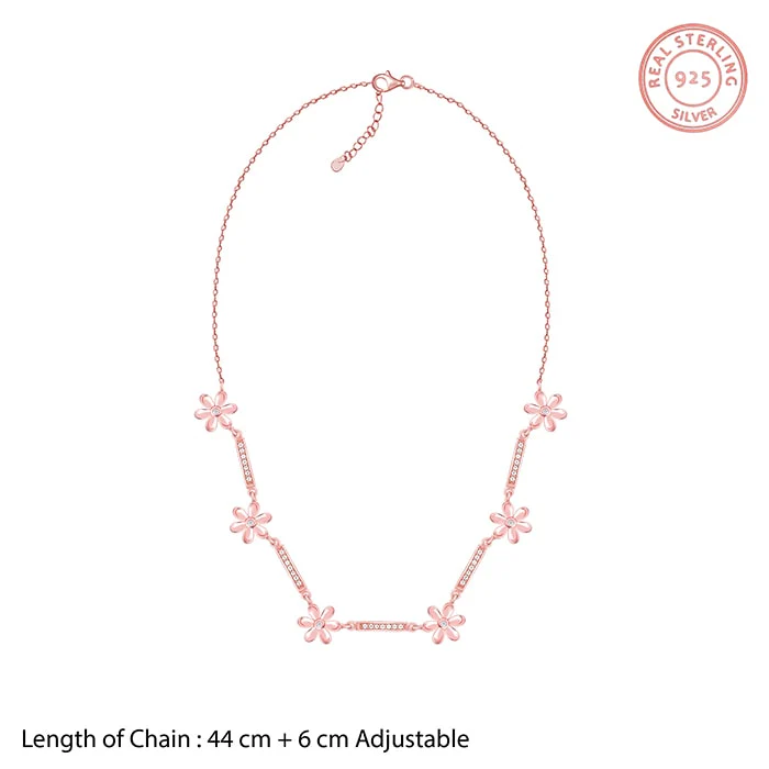 Rose Gold Flowery Bliss Necklace - Image 4