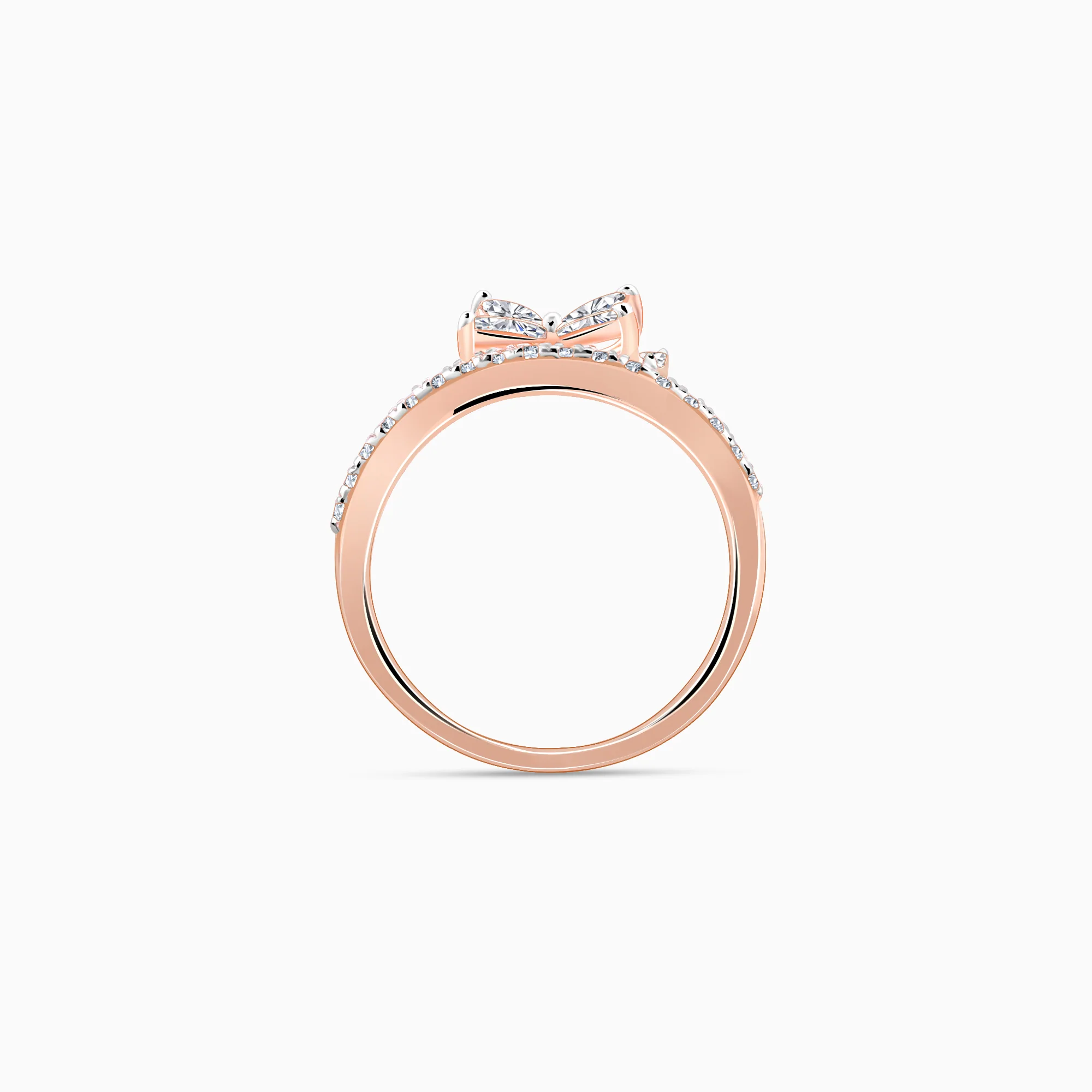 Rose Gold Flutter Lab Grown Diamond Ring - Image 5