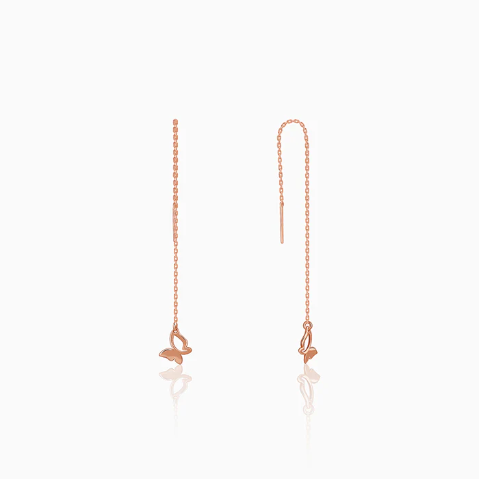 Rose Gold Fluttering Beauty Sui Dhaga Earrings