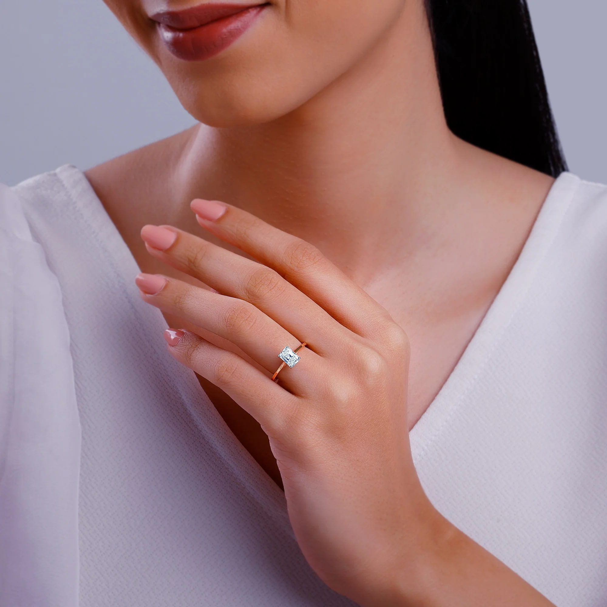 Rose Gold Forever Solitaire Lab Grown Diamond Ring - Image 3