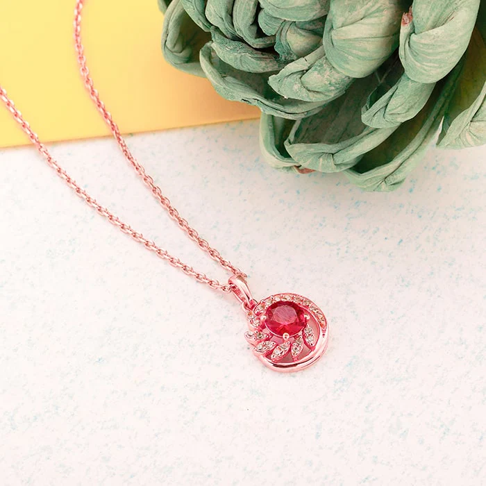 Rose Gold Full of Love Pendant with Link Chain - Image 2