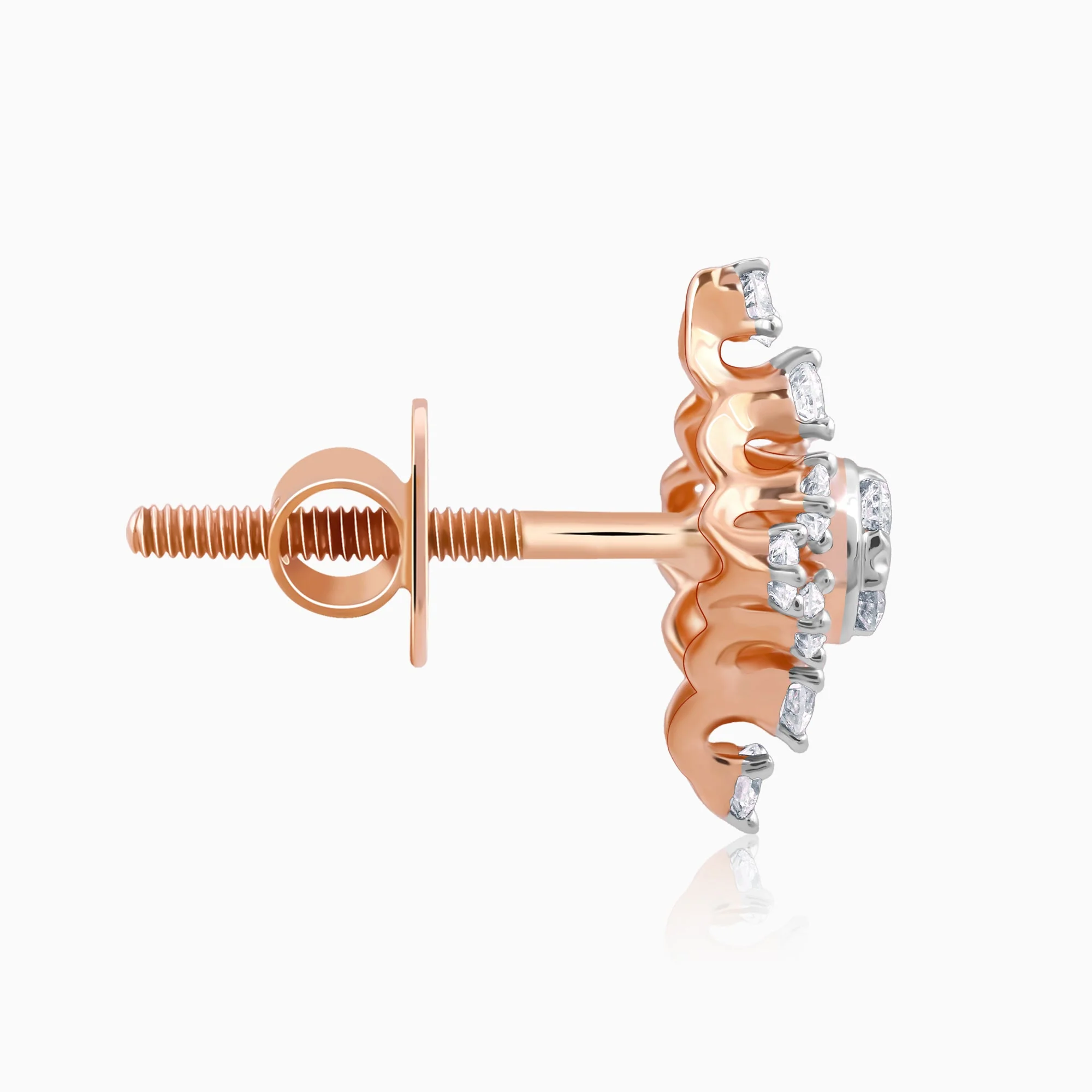 Rose Gold Geometric Square Diamond Earrings - Image 5