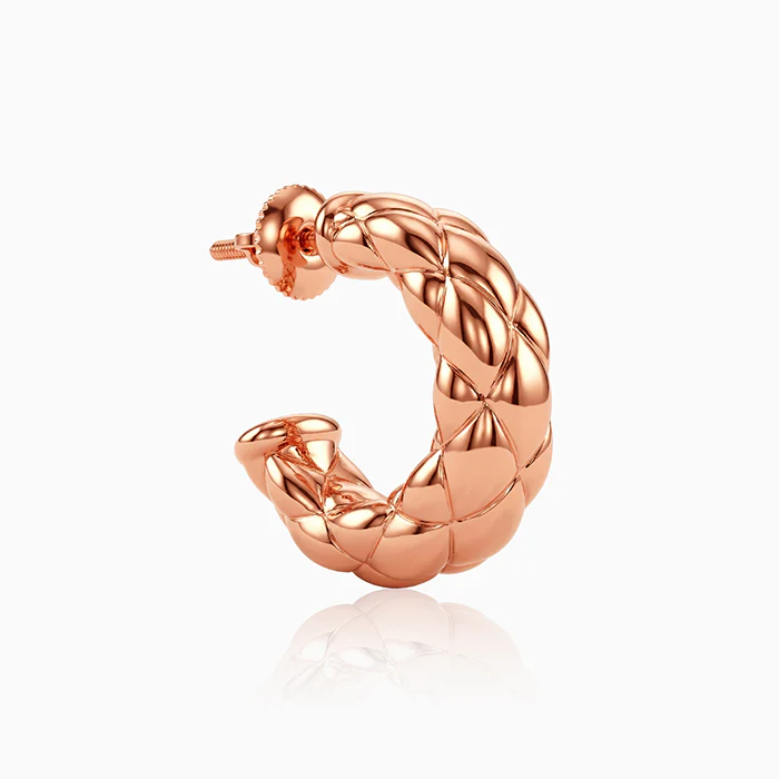 Rose Gold Gleam Knot Hoop Earrings - Image 4