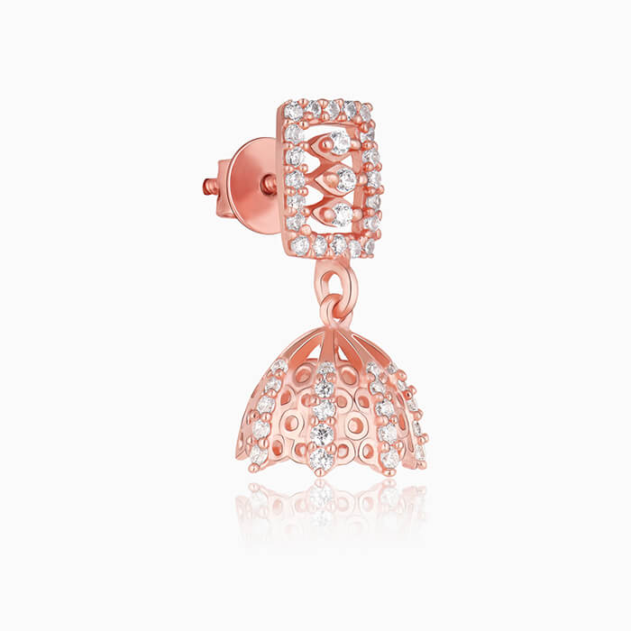 Rose Gold Dome of Charm Jhumki - Image 4