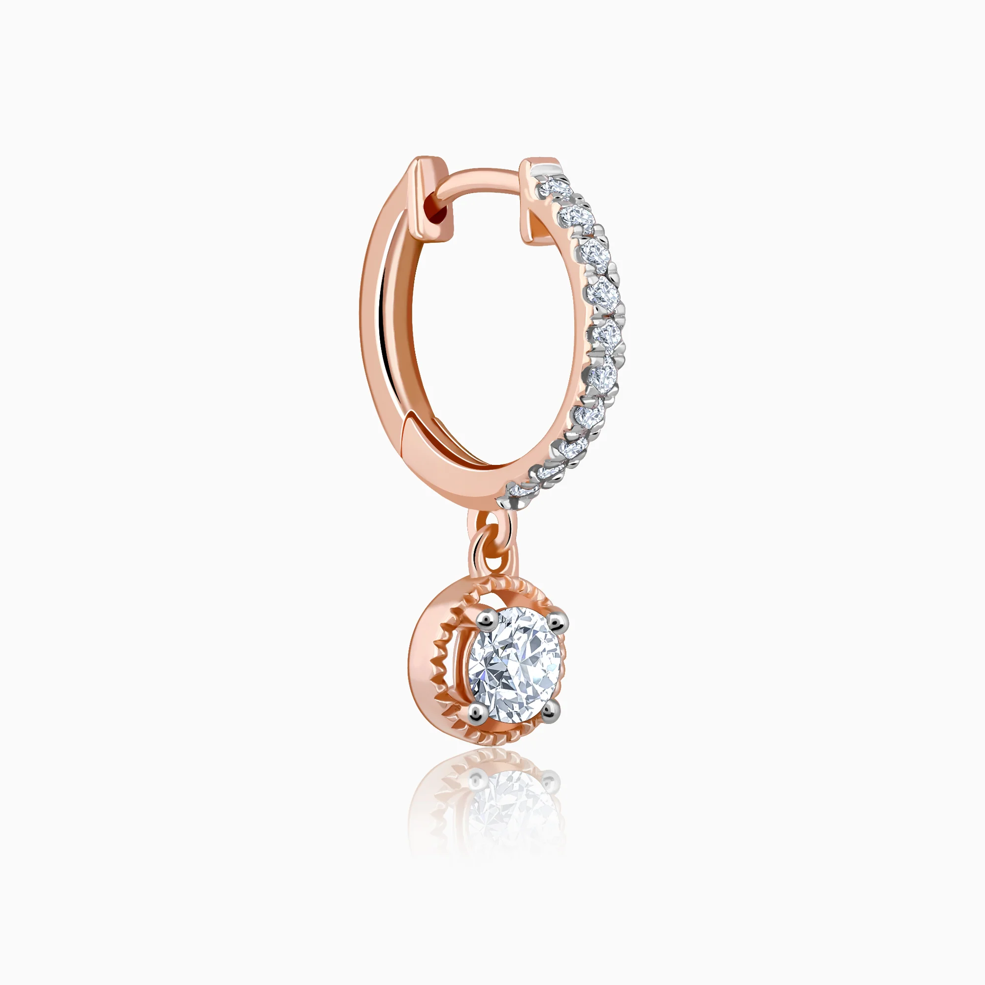 Rose Gold Glittering Drop Lab Grown Diamond Earrings - Image 4