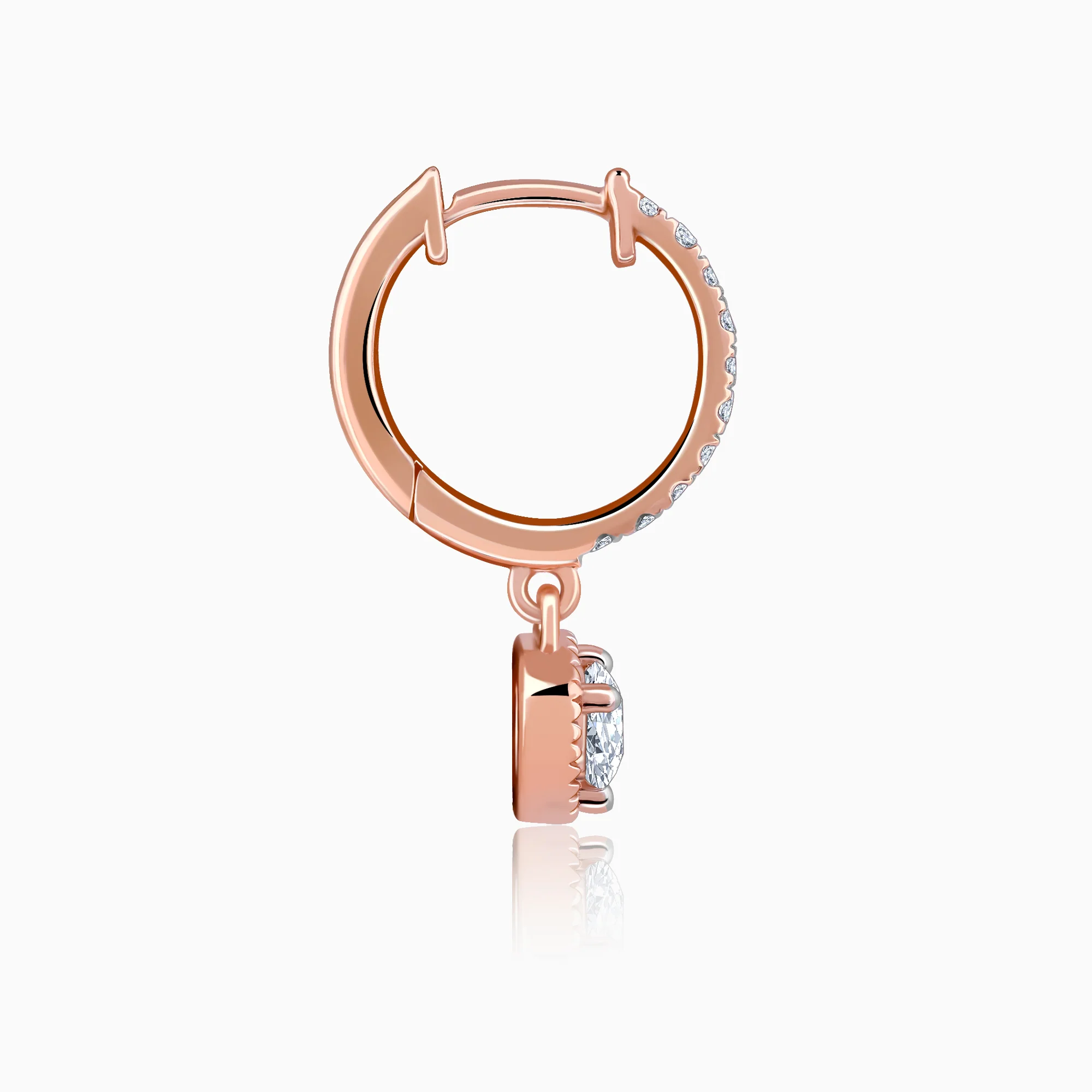 Rose Gold Glittering Drop Lab Grown Diamond Earrings - Image 5