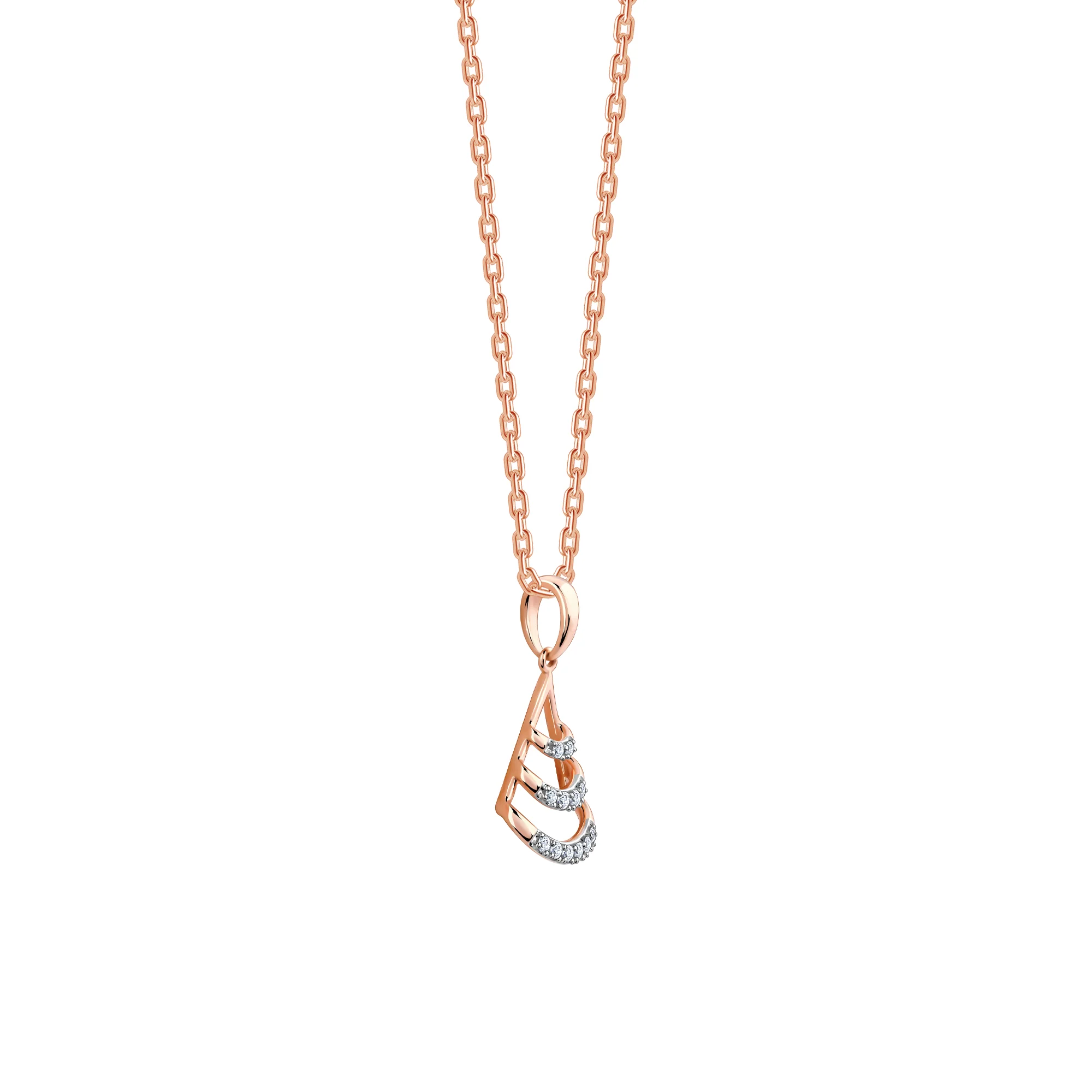 Rose Gold Globule Diamond Pendant - Image 4