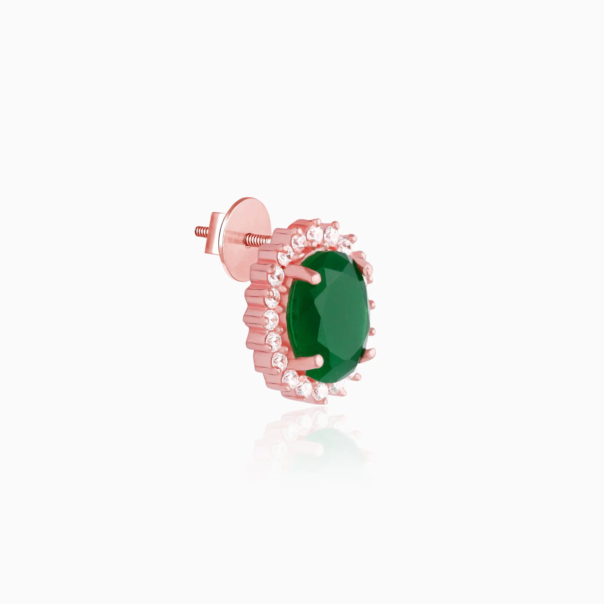 Rose Gold Evergreen Halo Studs - Image 4