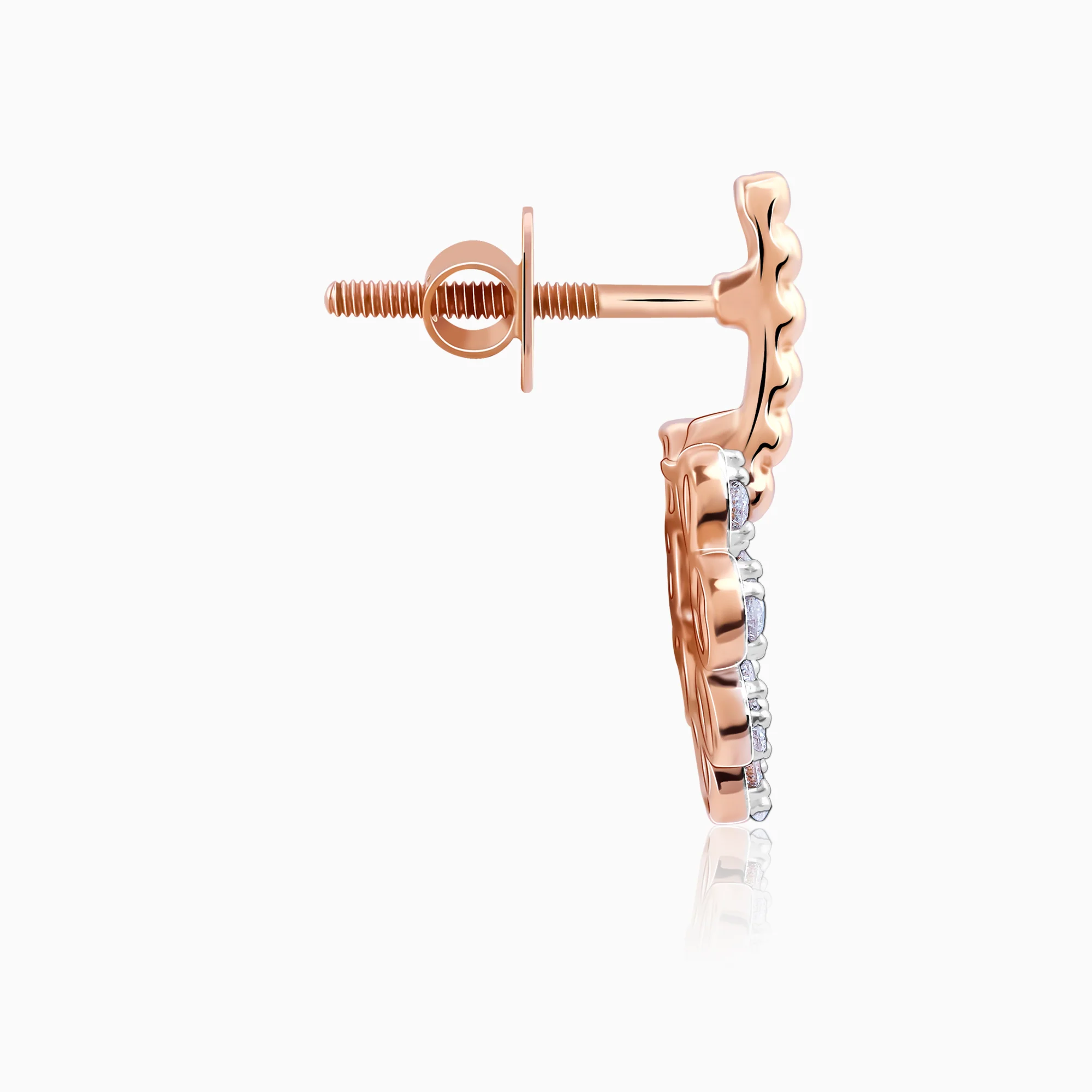 Rose Gold Halo Diamond Earrings - Image 5