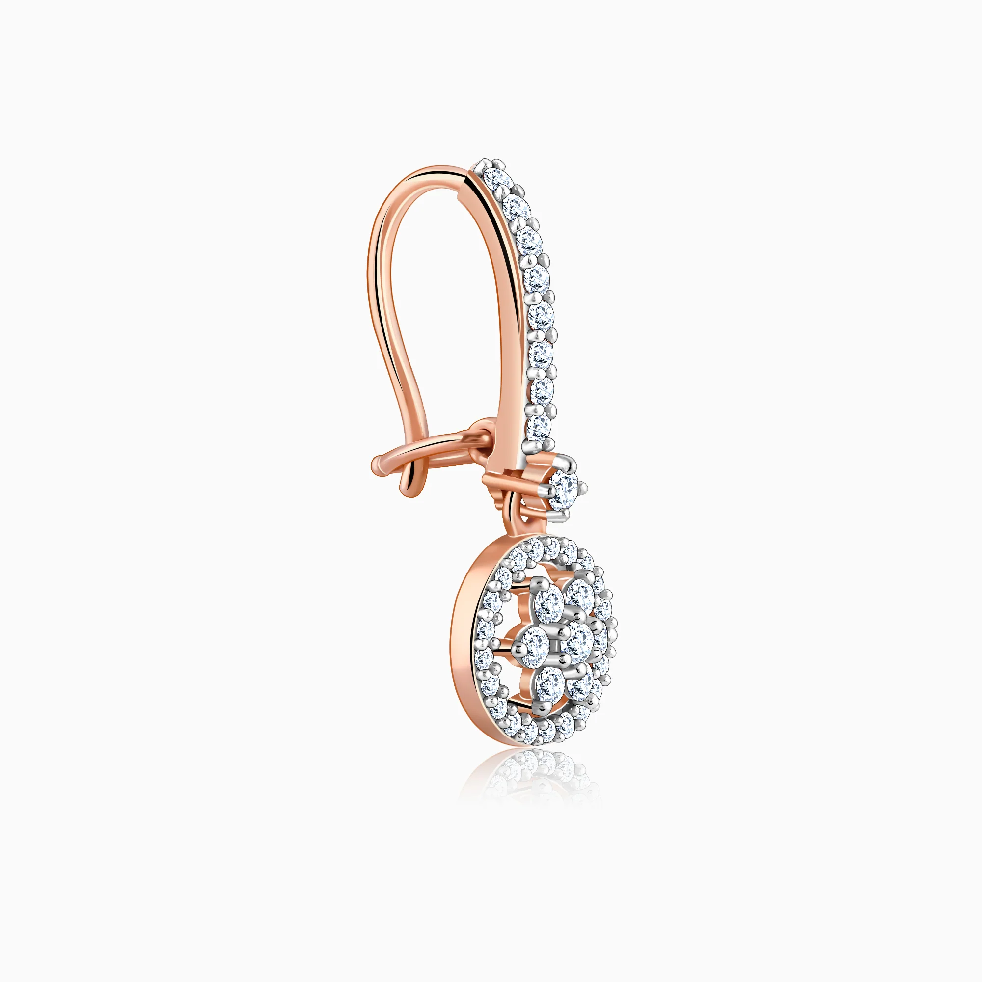 Rose Gold Harmony Solitaire Diamond Drop Earrings - Image 5