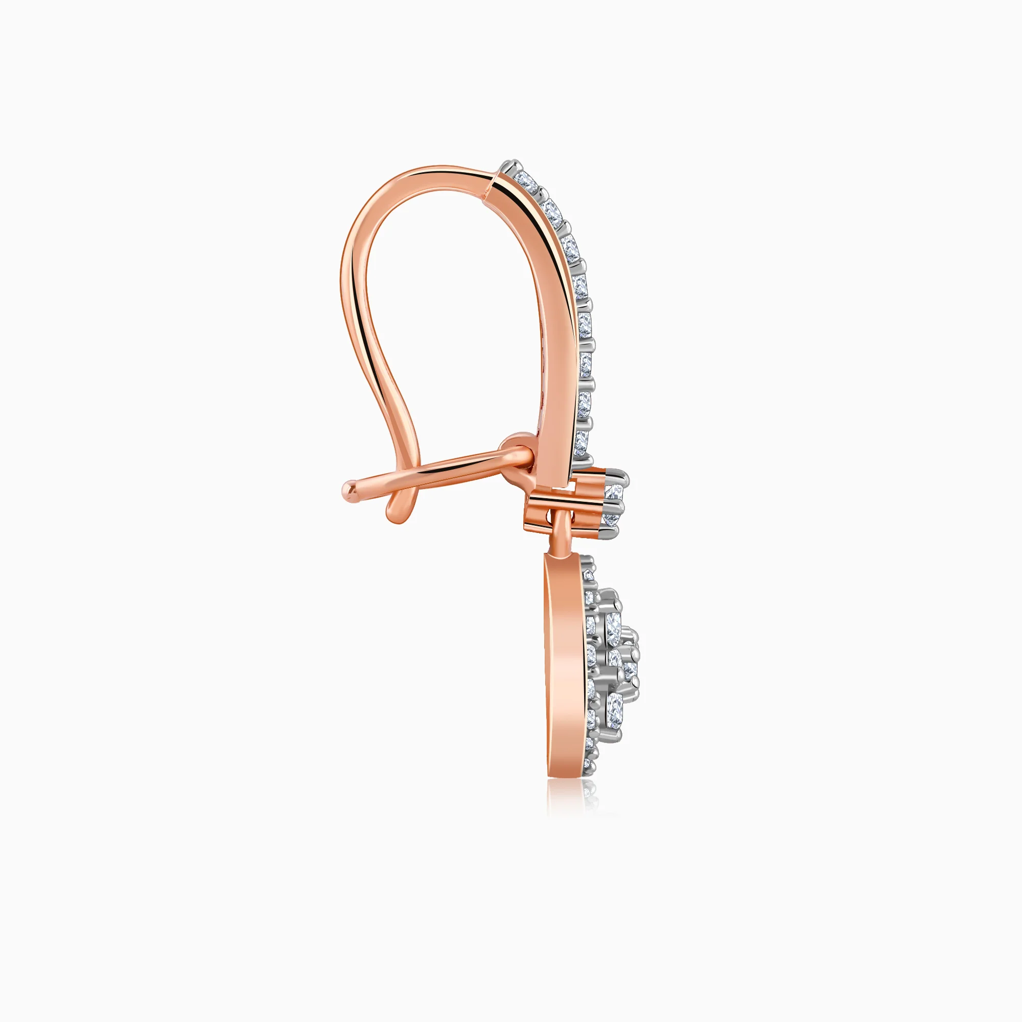 Rose Gold Harmony Solitaire Diamond Drop Earrings - Image 6