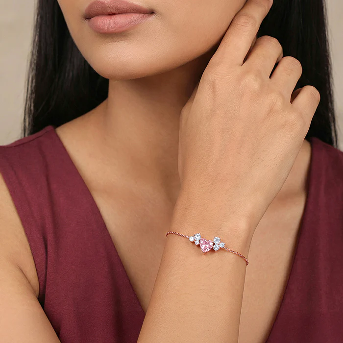 Rose Gold Heart Beat Bracelet - Image 3