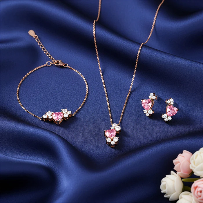 Rose Gold Heart Beat Set of 3 - Image 2