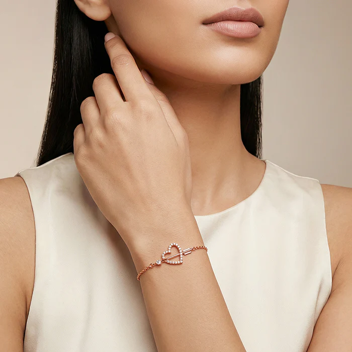 Rose Gold Heart Bracelet - Image 3