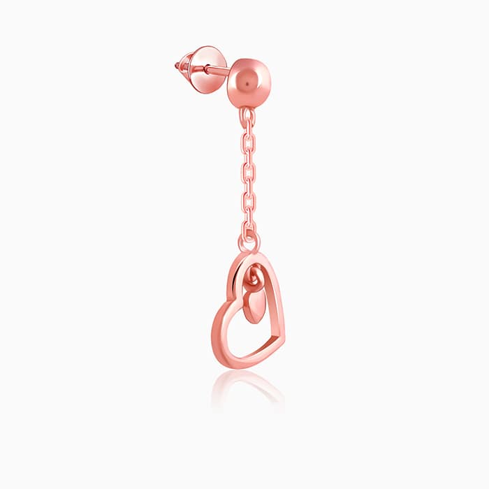 Rose Gold Heart Danglers - Image 4