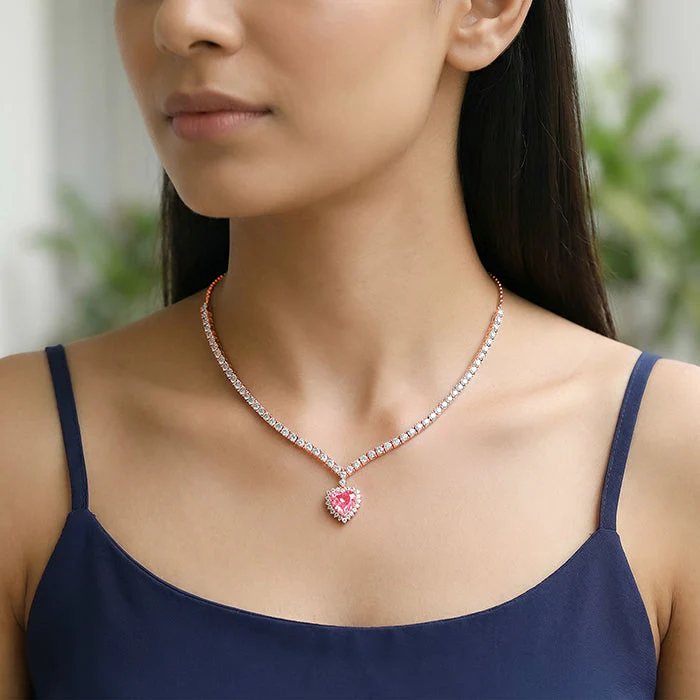Rose Gold Heart Empress Necklace - Image 3