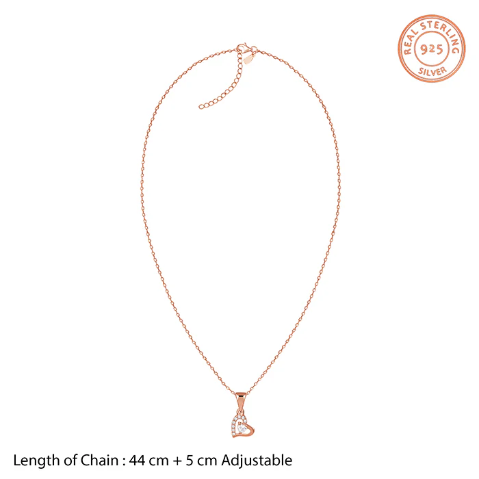 Rose Gold Heart Glow Pendant with Link Chain - Image 5
