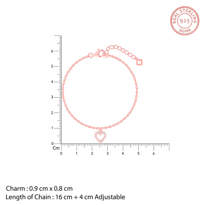 Rose Gold Heart Hooked Bracelet - Image 4