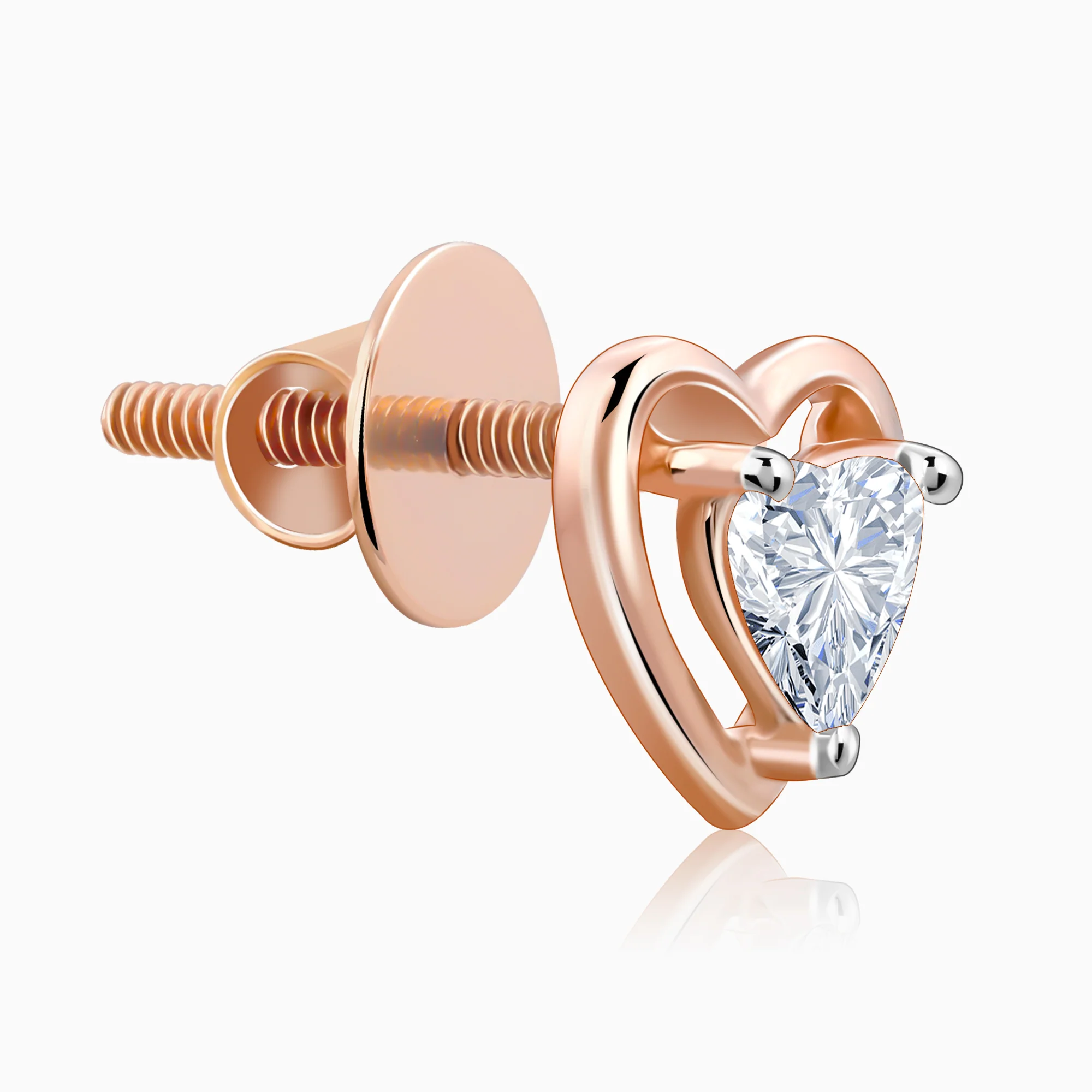 Rose Gold Heart Throb Lab Grown Diamond Earrings - Image 4
