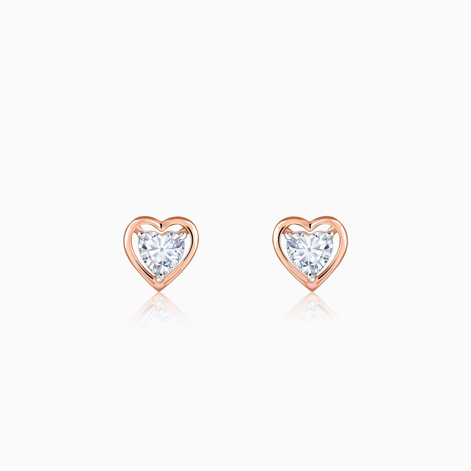 Rose Gold Heart Throb Lab Grown Diamond Earrings