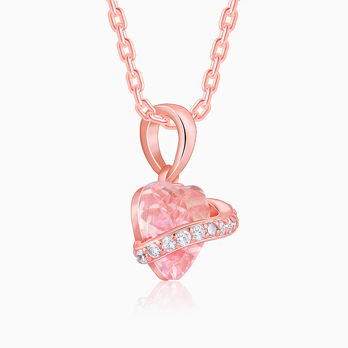Rose Gold Heartlet Glow Pendant With Link Chain - Image 4