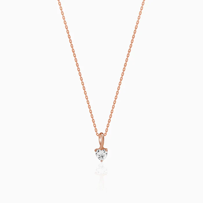 Rose Gold Heartshow Pendant with Link Chain