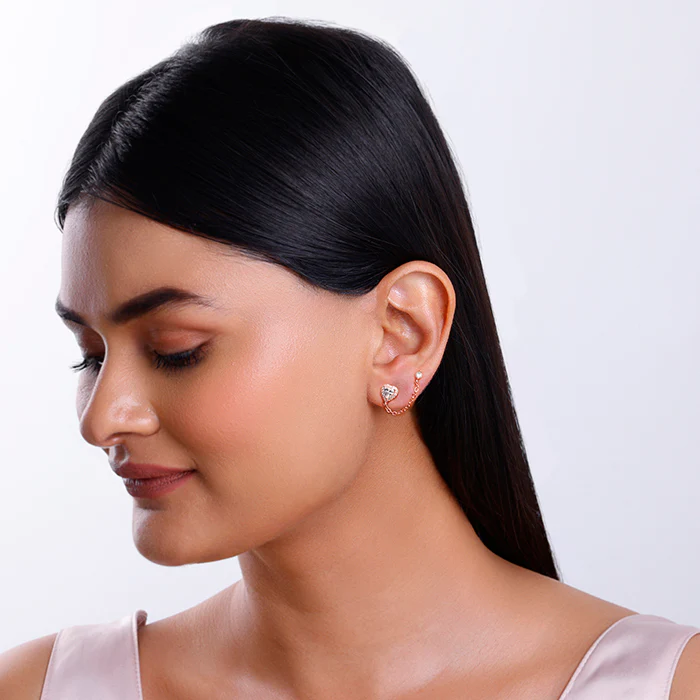 Rose Gold Hearty Ear Double Piercings - Image 3
