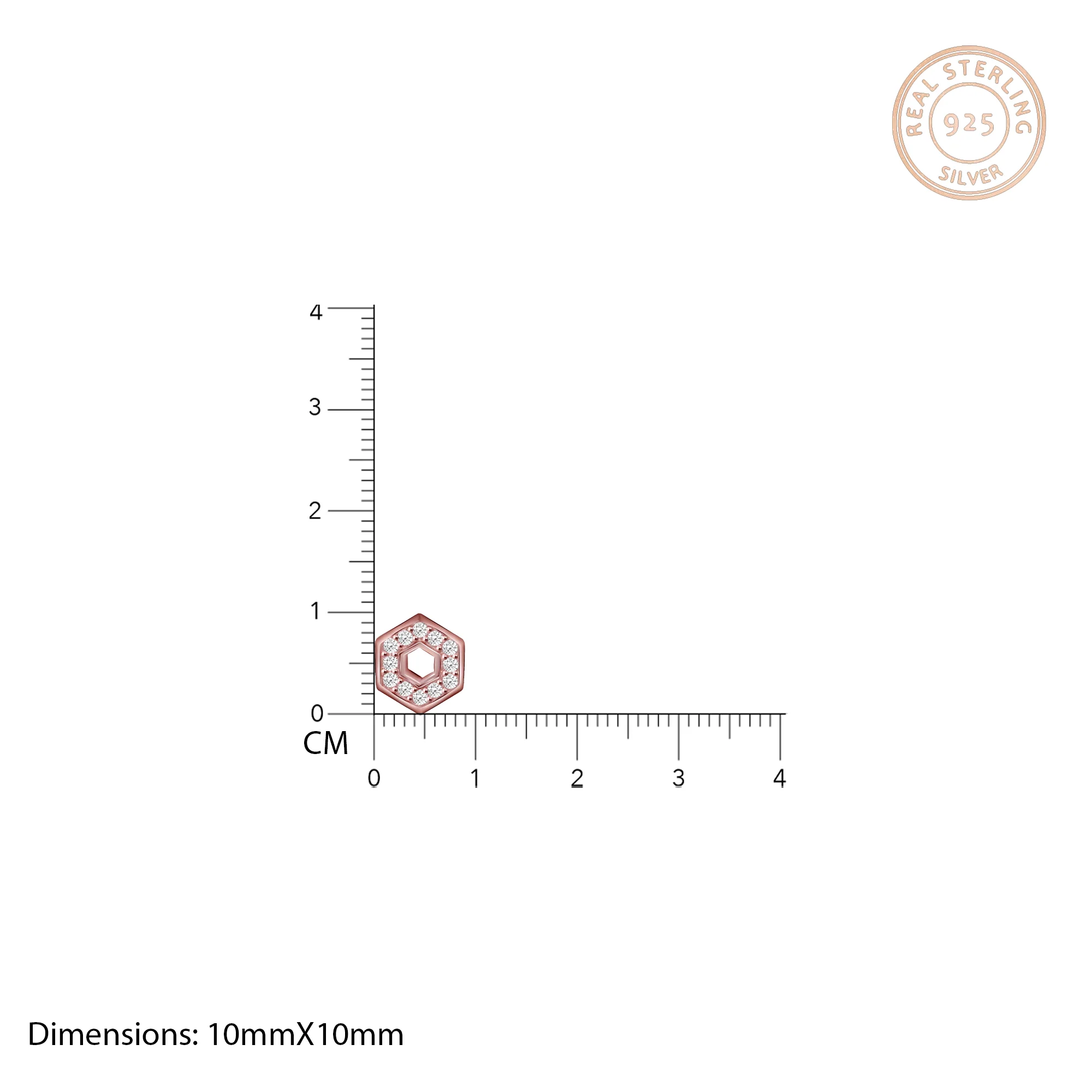 Rose Gold Hexagon Geometry Earrings - Image 4