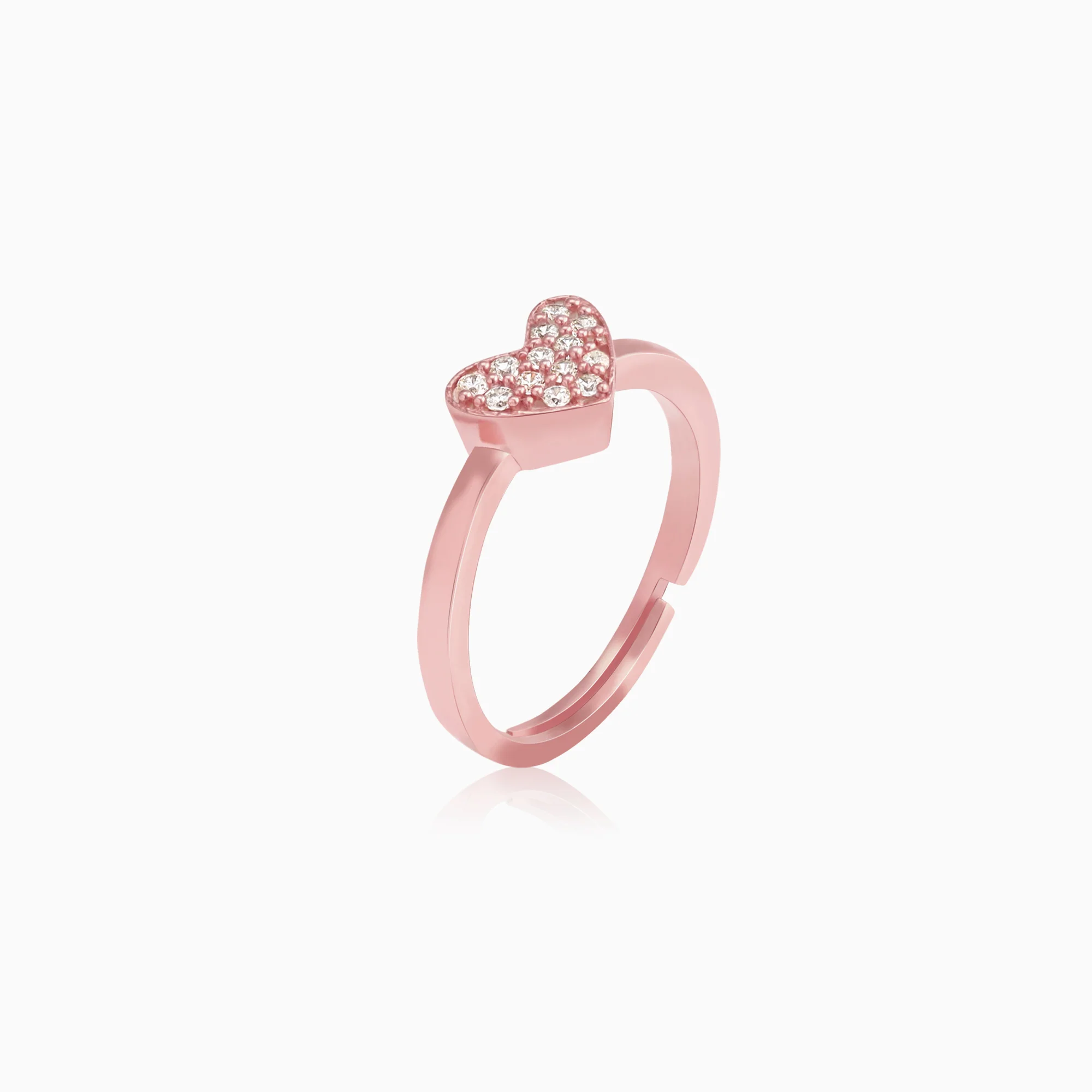 Rose Gold I Heart You Ring - Image 3