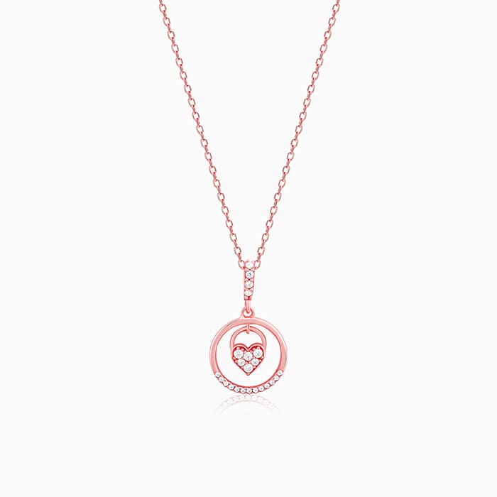 Rose Gold In The Circle of Your Love Pendant with Chain