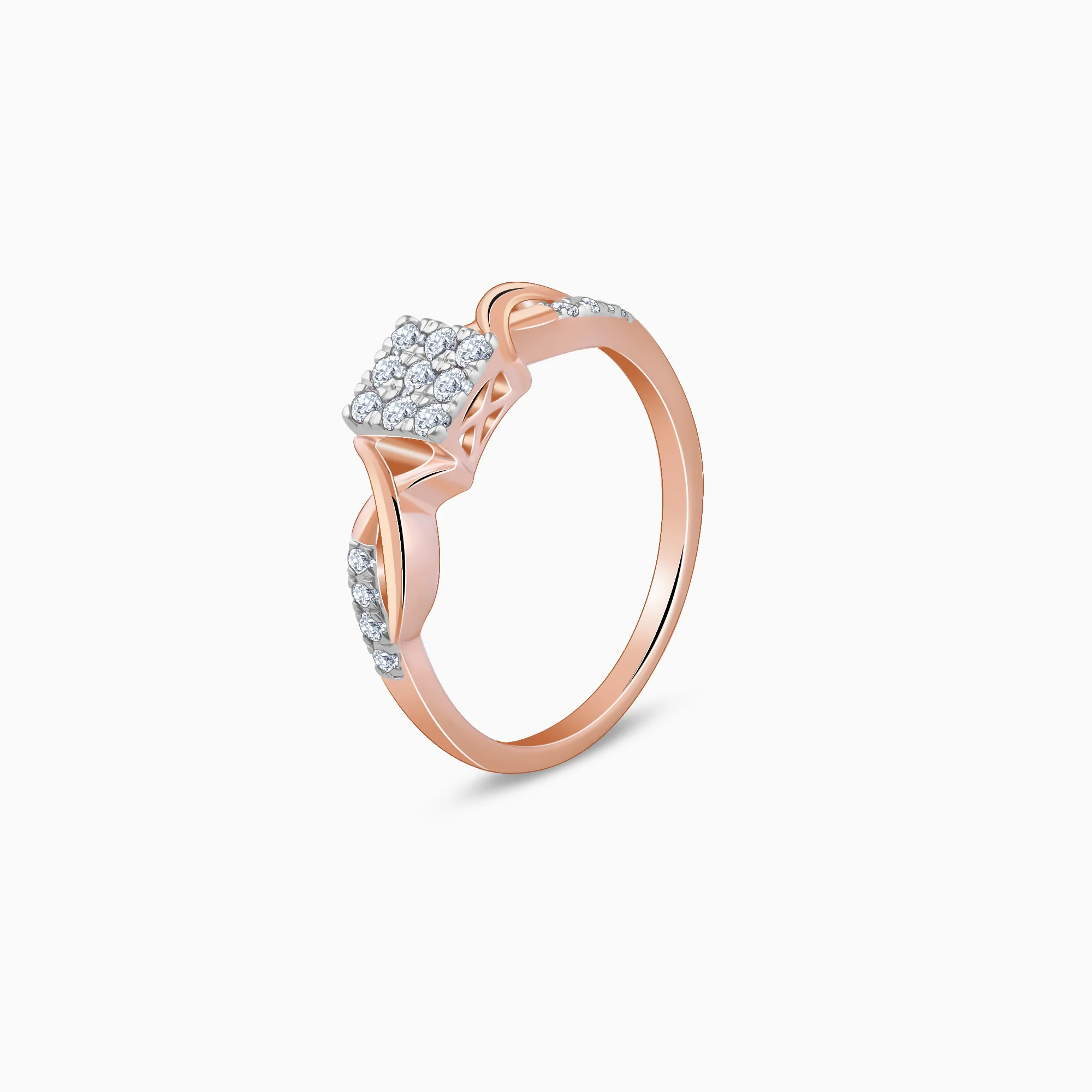 Rose Gold Infinity Lab Grown Diamond Ring - Image 4