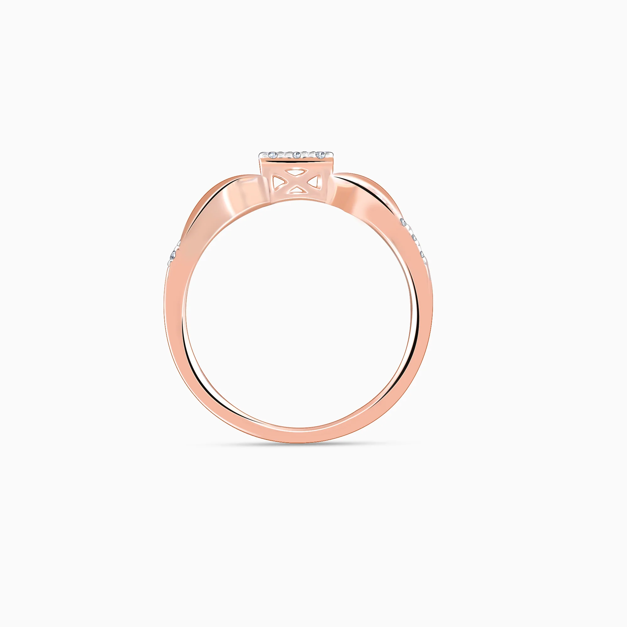 Rose Gold Infinity Lab Grown Diamond Ring - Image 5