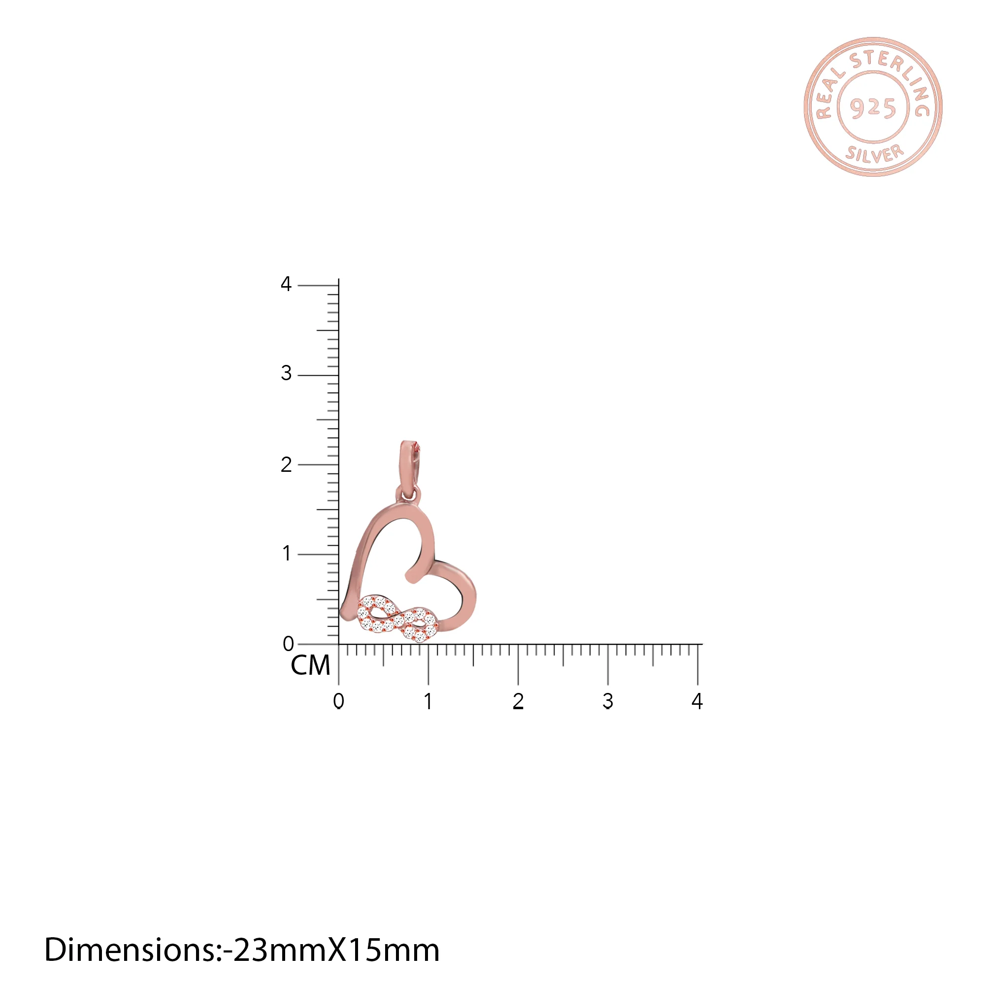 Rose Gold Infinity Heart Pendant with Link Chain - Image 4
