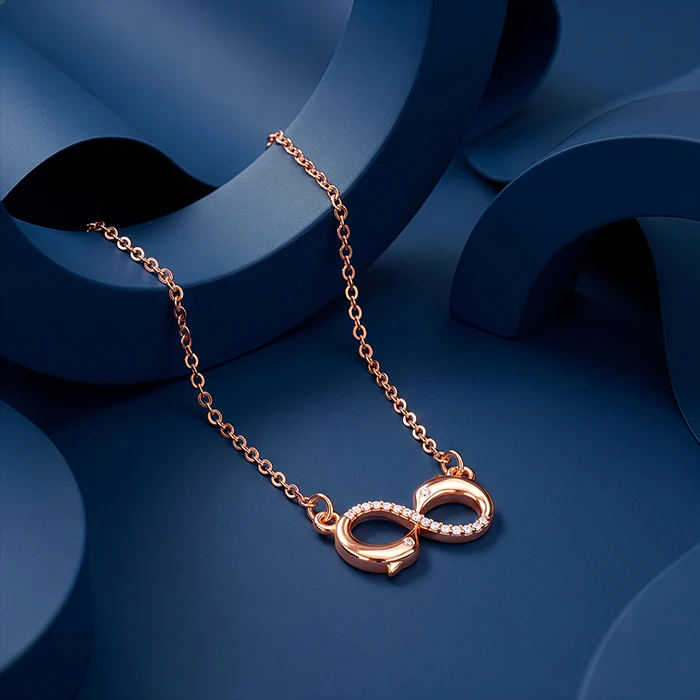 Rose Gold Infinity Necklace - Image 2