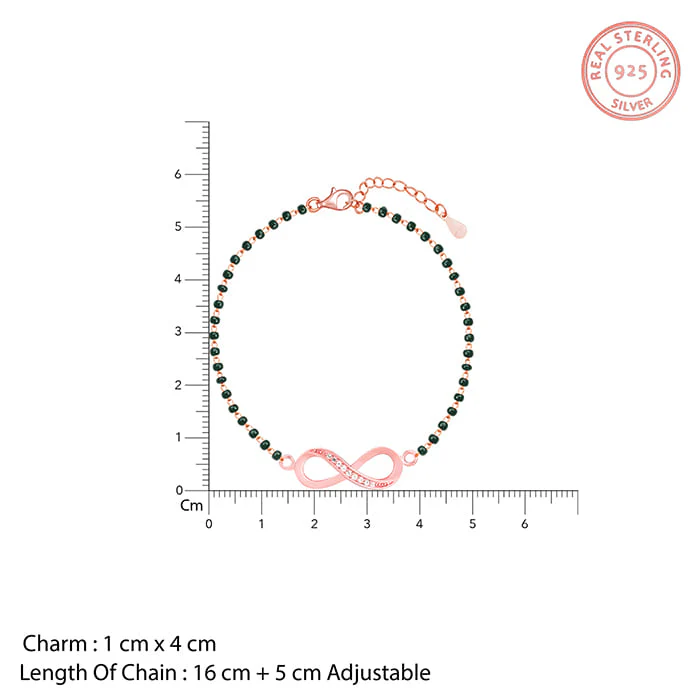 Rose Gold Eternity Mangalsutra Bracelet - Image 4