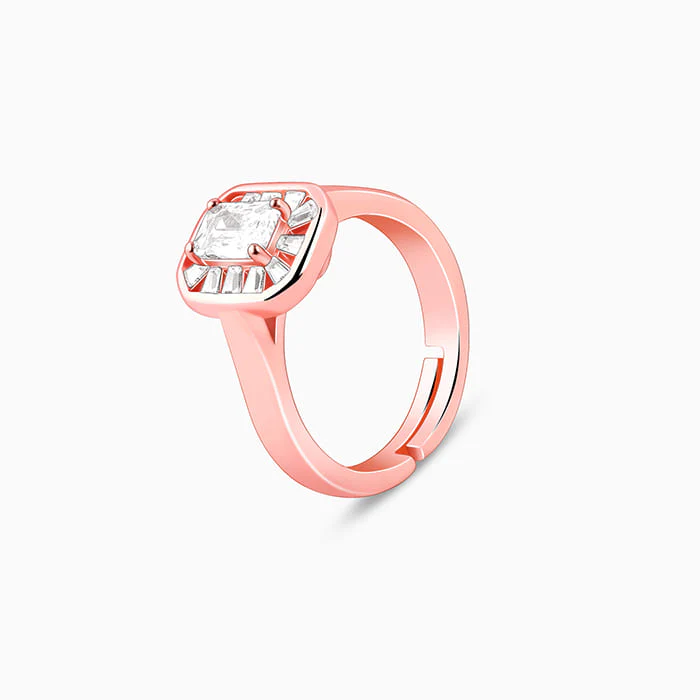 Rose Gold Joyful Square Ring - Image 4