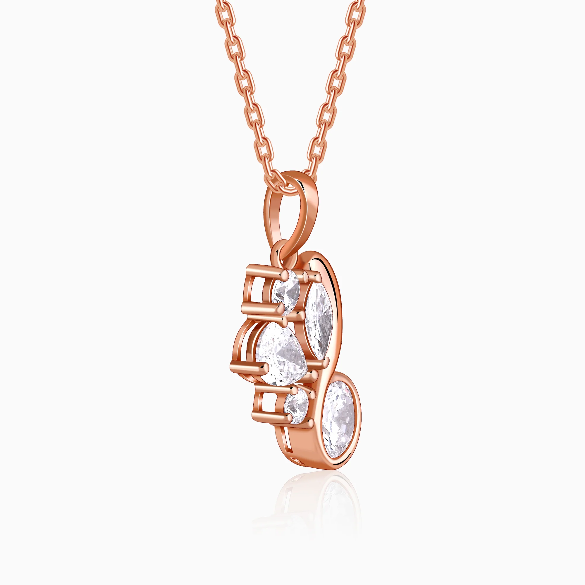 Rose Gold Dancing Queen Pendant With Link Chain - Image 4